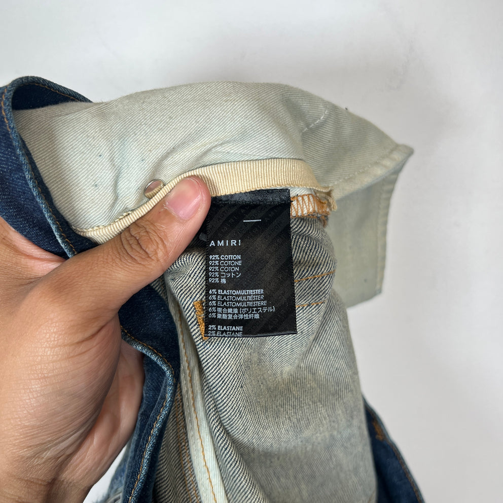 Amiri Blue Plaid Thrasher Jeans Size 38