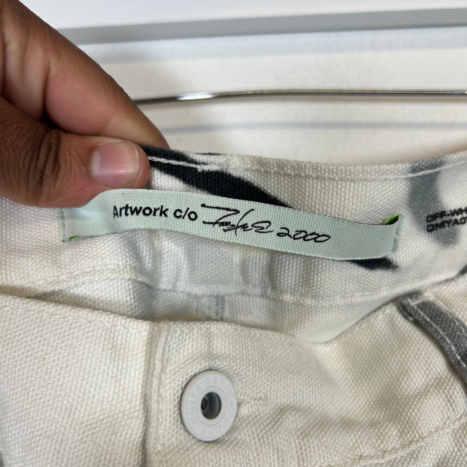 Off-White x Futura White Spray Paint Carpenter Pants Size 38