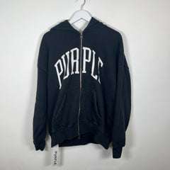 Purple Black Logo Zip-up Hoodie Size M