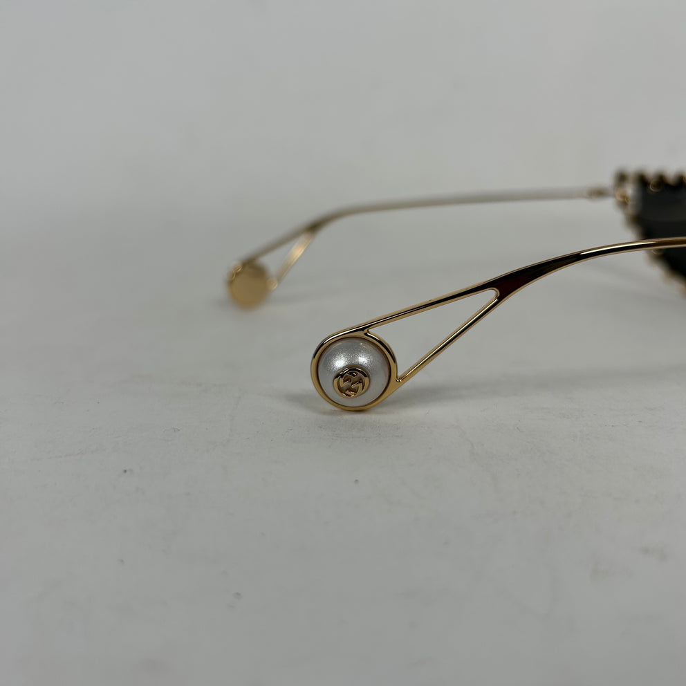 Gucci Metal Pearl Cat Eye Sunglasses