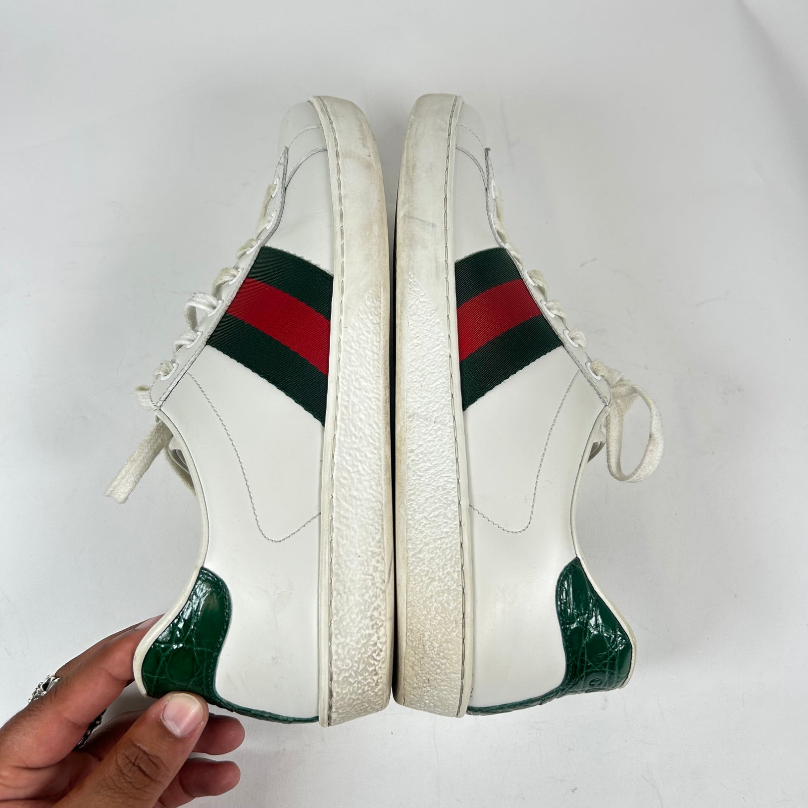 Gucci White Web Ace Sneaker Size GG 9