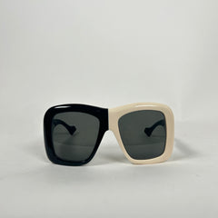 Gucci Black/White Acetate Square Sunglasses