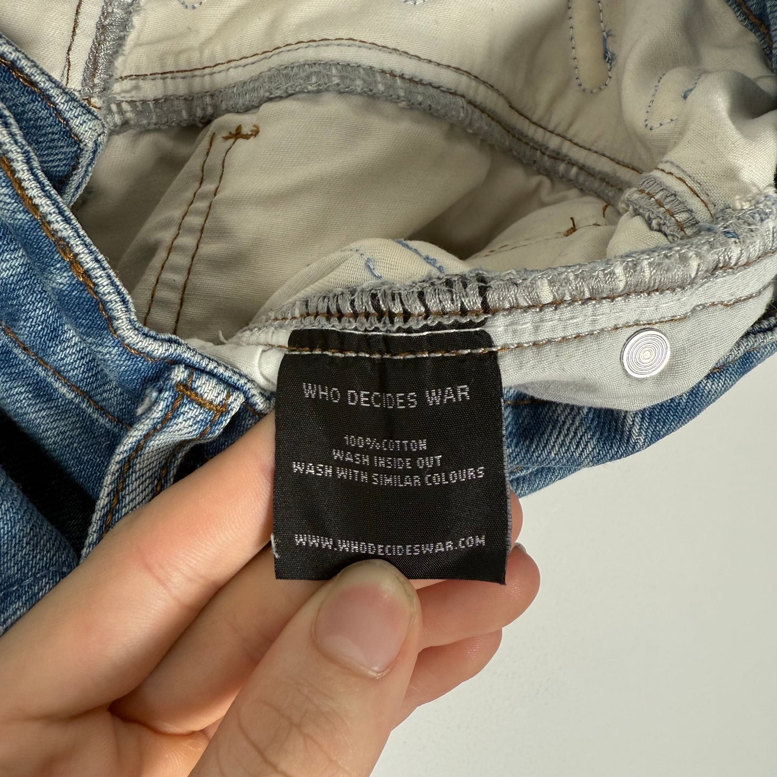 Who Decides War Blue 'Thread Plate' Denim Jeans Size 36