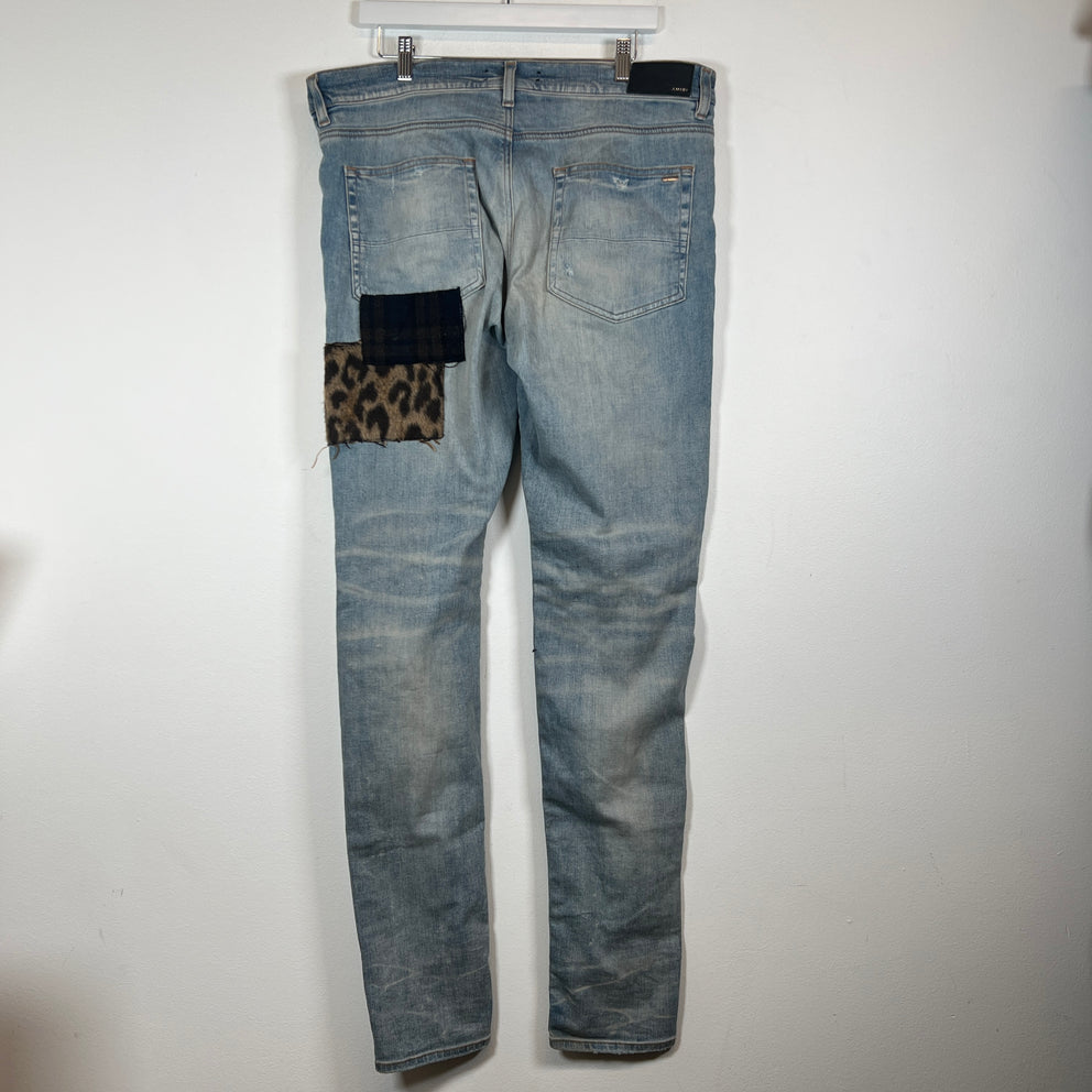 Amiri Lightwash Art Patch Jeans Size 36