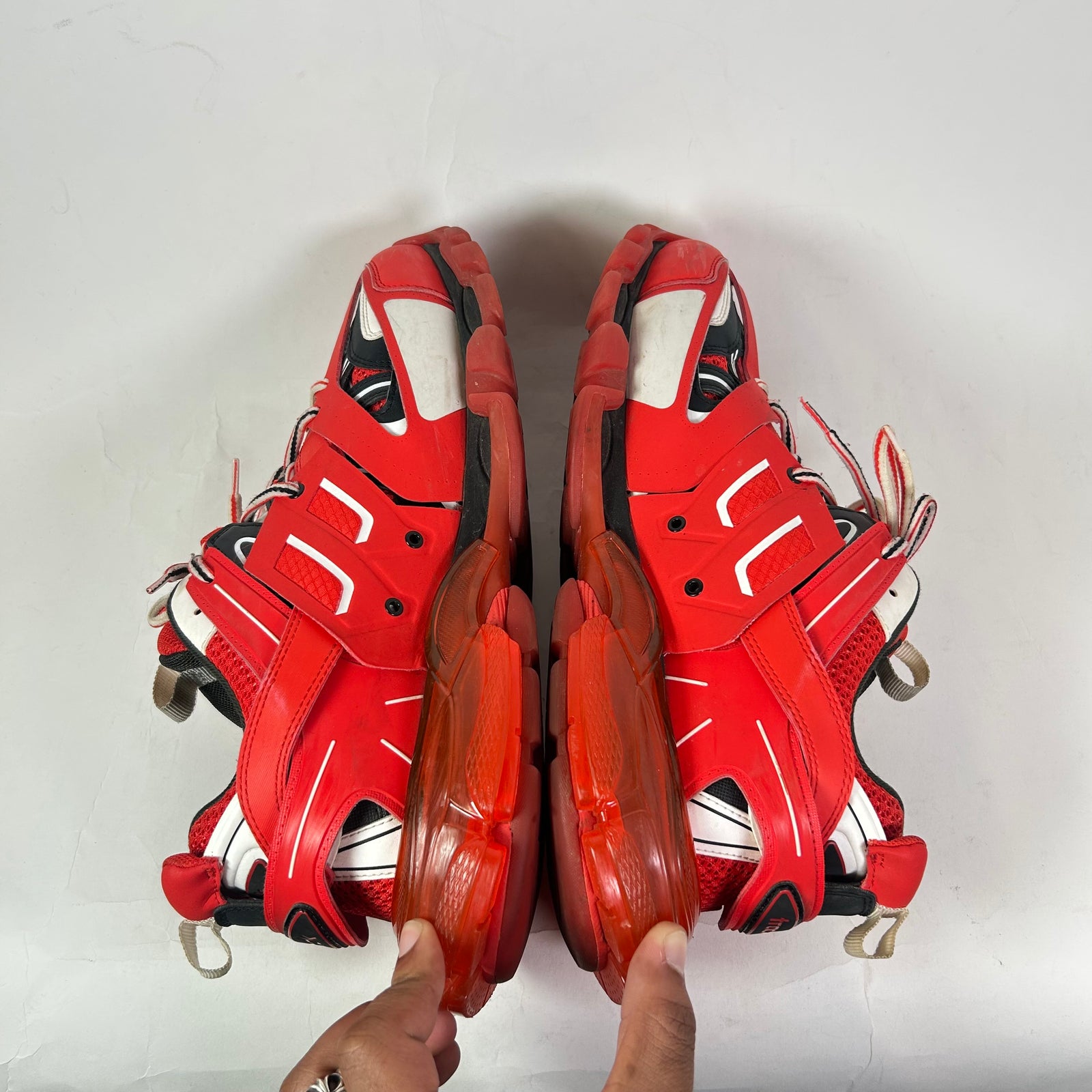 Balenciaga Red/Black Track Sneakers