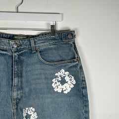 Denim Tears Wreath Logo Denim Shorts Size 38