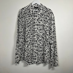 Balenciaga All Over Logo Shirt Size 2XL