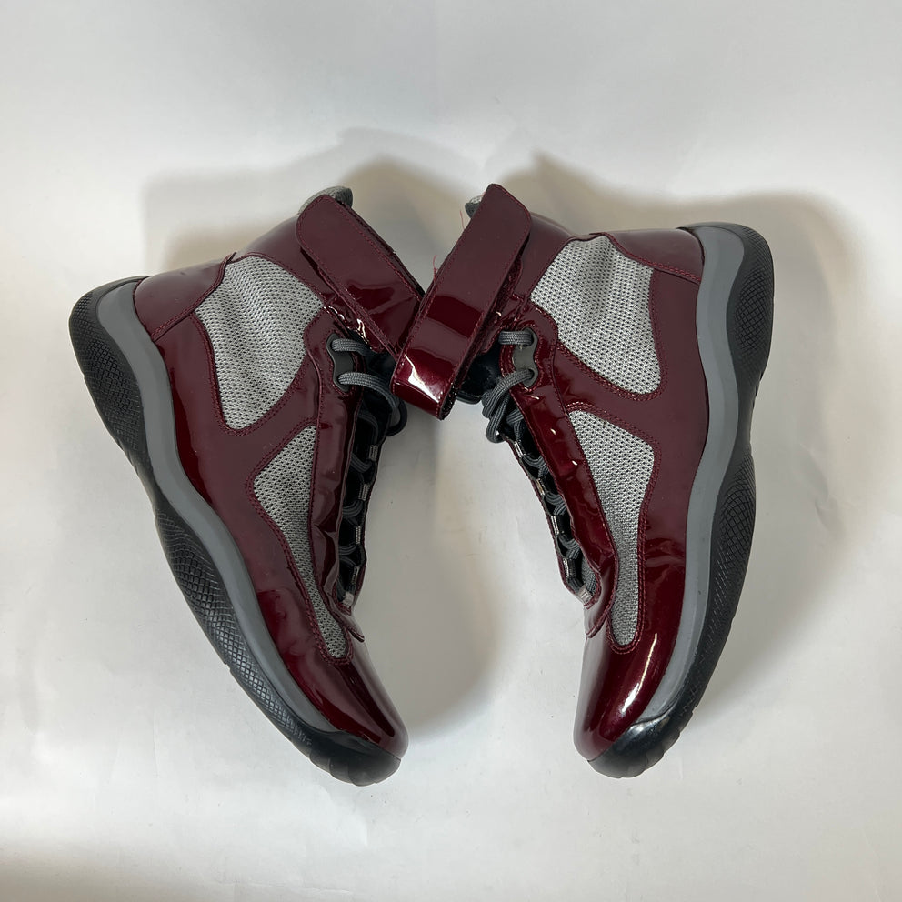 Prada Burgundy High Top Cups Size 10.5