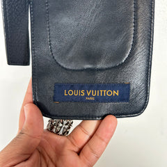 Louis Vuitton Navy Embossed Monogram Leather Utility Vest Size M