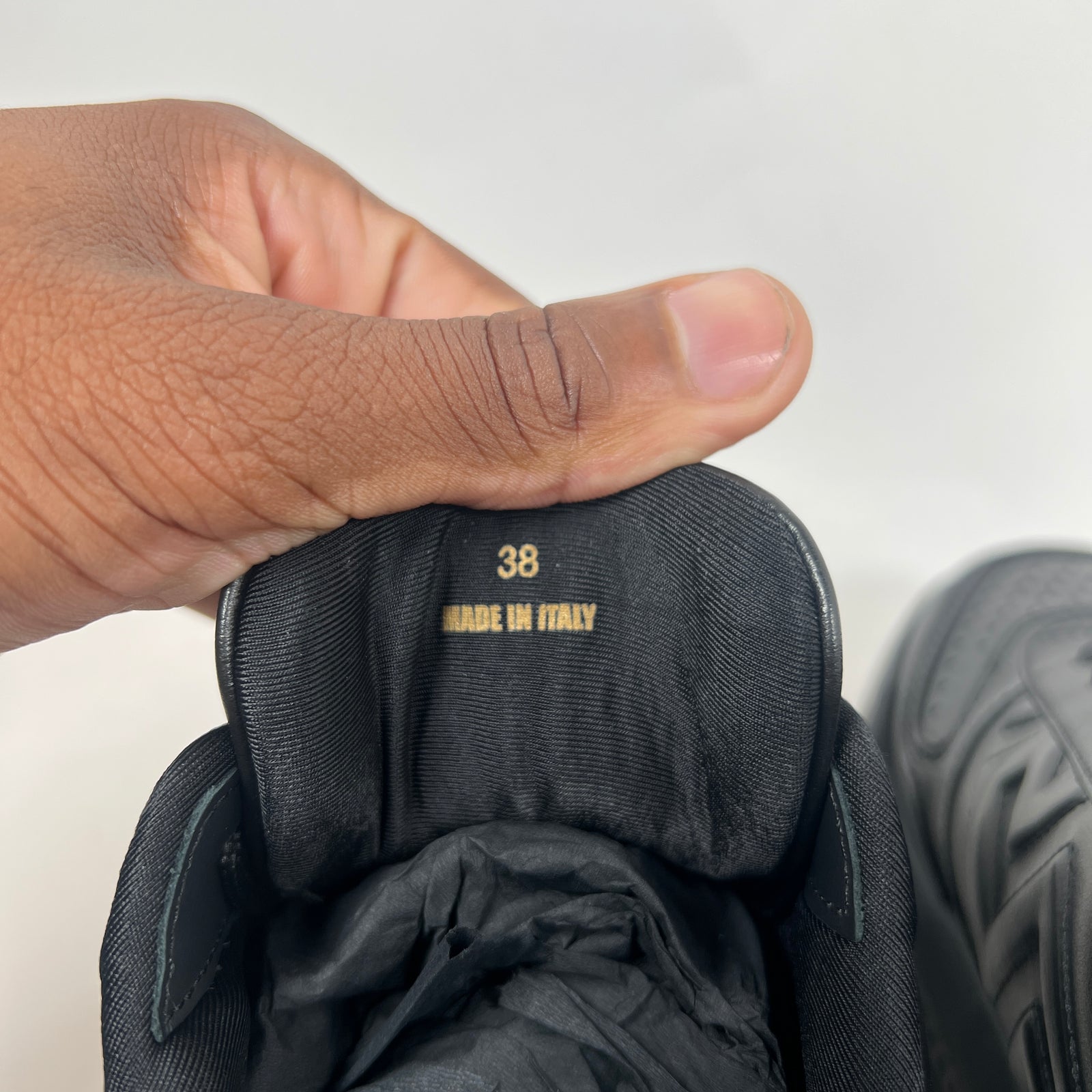 Versace Black Odissea Leather Sneaker Size 38