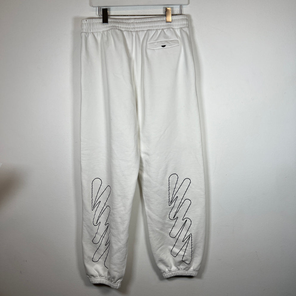 Off-White White Diag Wave Logo Sweatpants Size XL