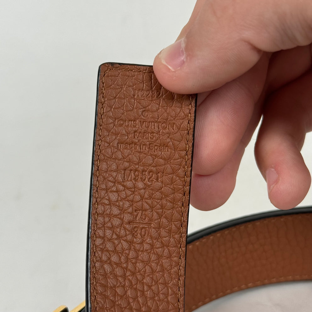 Louis Vuitton Black & Brown 30MM Reversible Belt Size 75