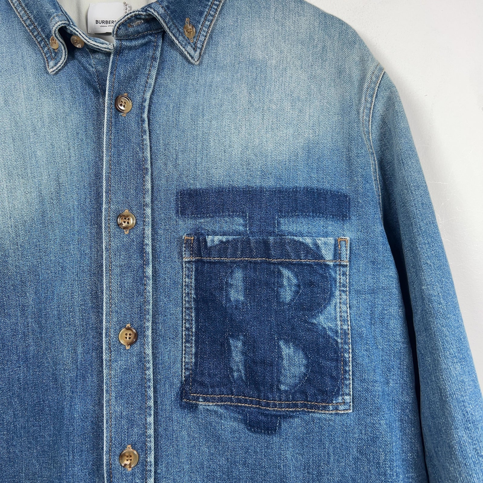 Burberry Shadow Logo Denim Over Shirt
