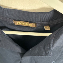 Robert Cavalli Navy 'R' Polo Shirt Size S