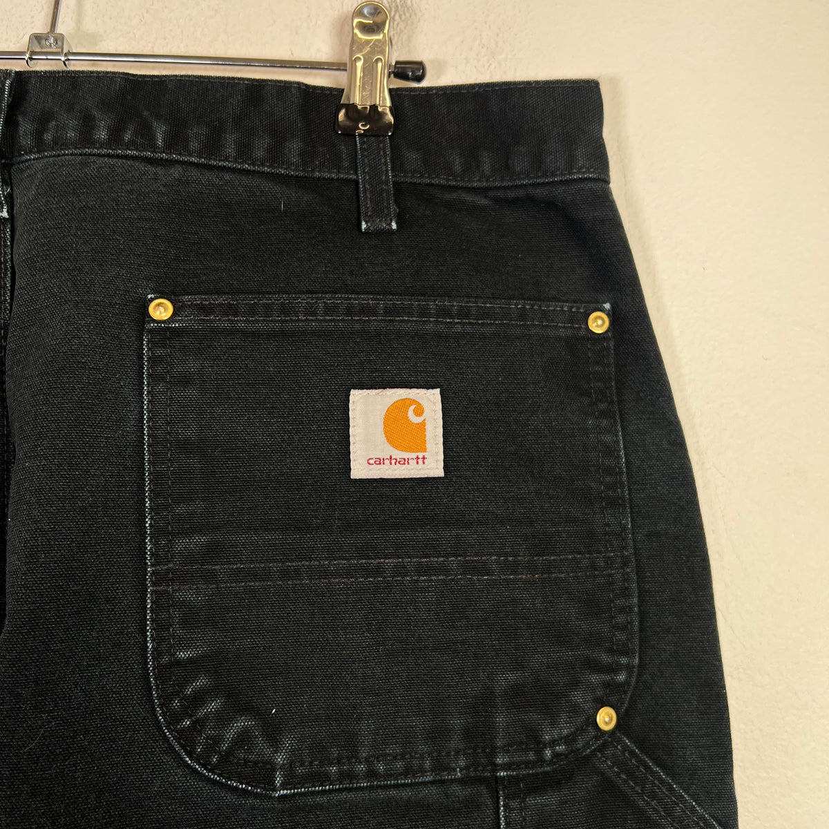 Carhartt Vintage Black Distressed Double Knee Carpenter Pants 001