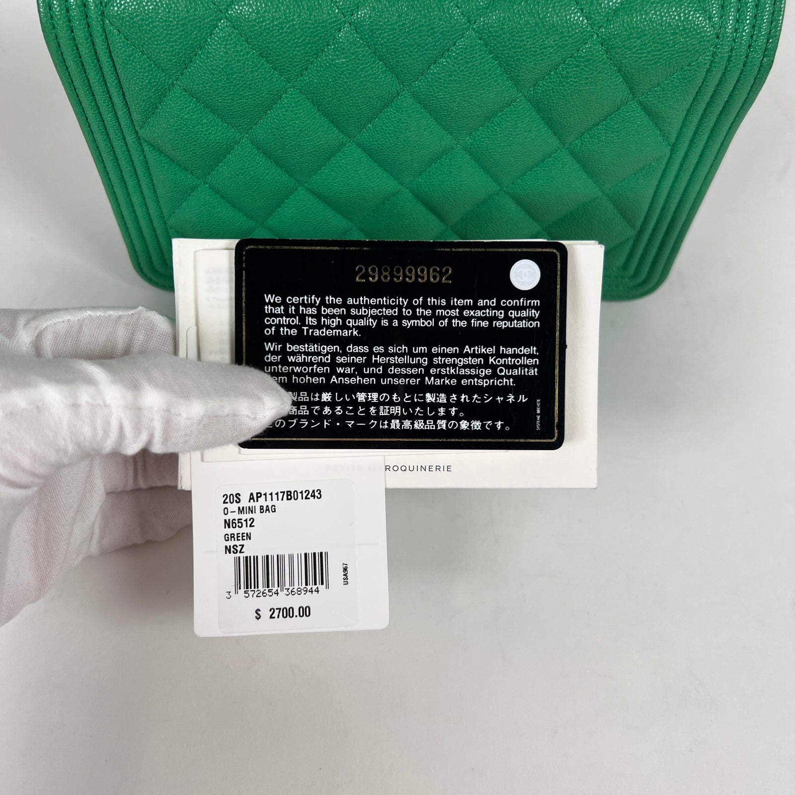 Chanel Mini Boy Bag Green
