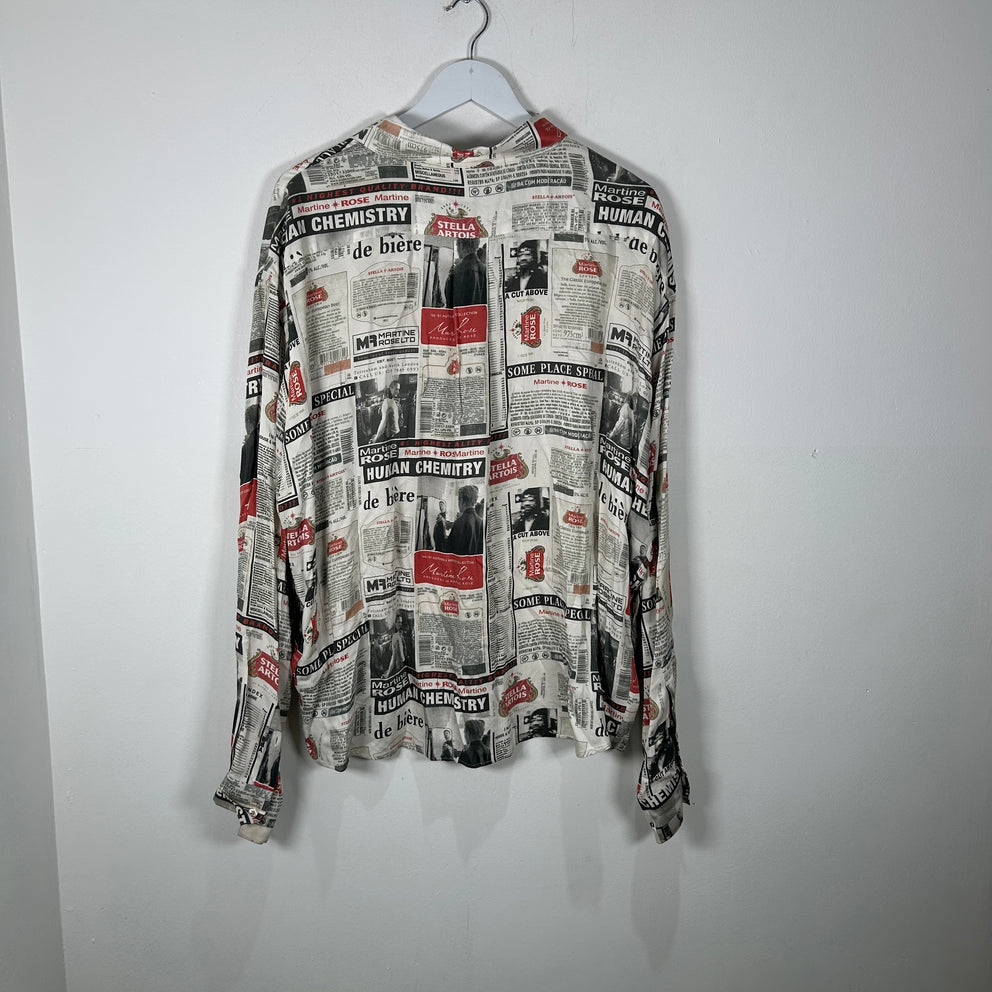 Martine Rose 'Stella Artois' Patchwork Graphic Button-Up Shirt Size L