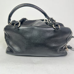 Prada Vintage Pebbled Leather Embossed Bauletto Bag