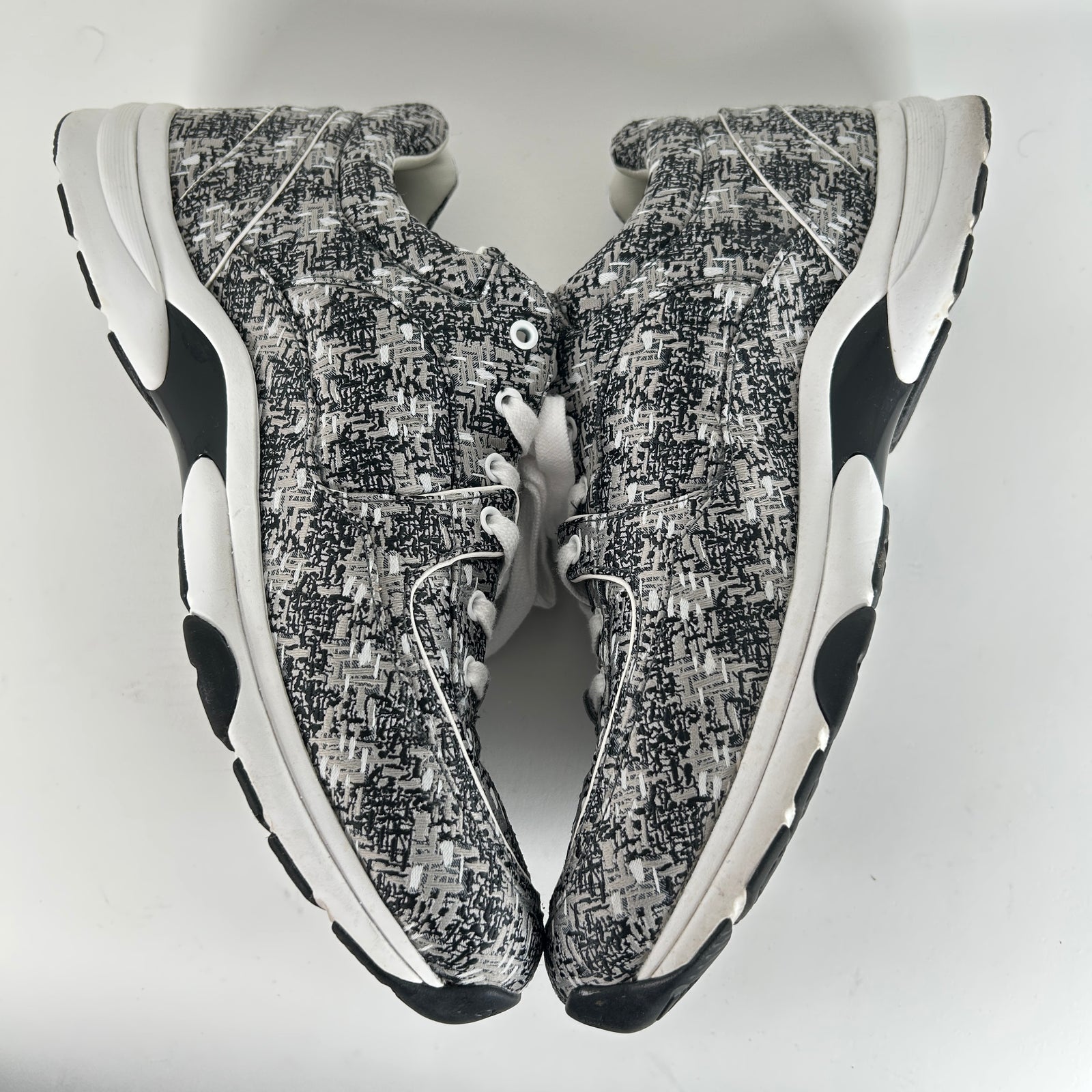 Chanel Tweed Technical Knit Interlocking CC Trainer Size 45