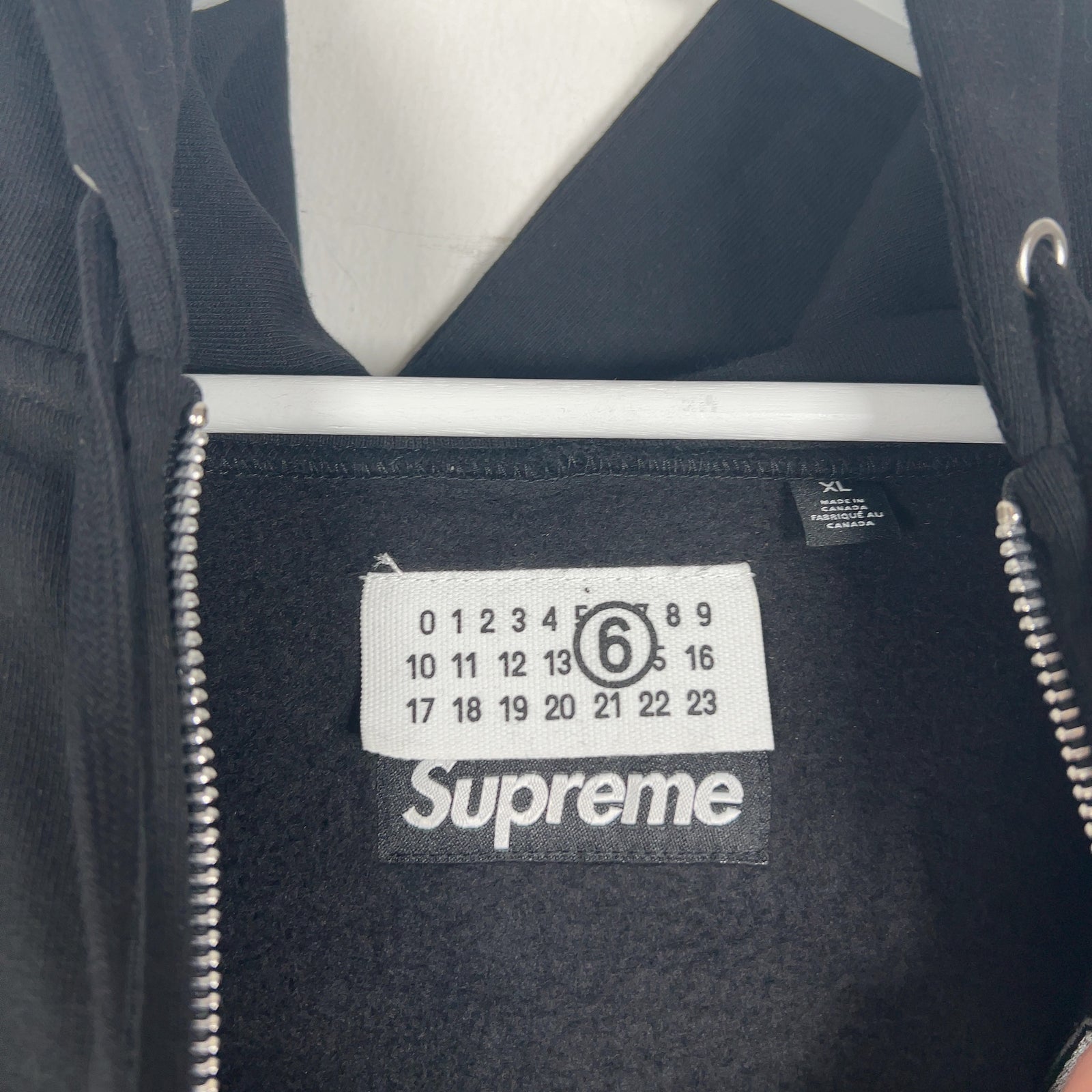 Supreme x MM6 Maison Margiela Box Logo Zip-Up Hoodie