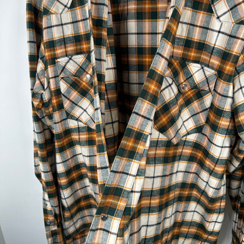 Greg Lauren Green/Yellow GL1 Flannel Size 4