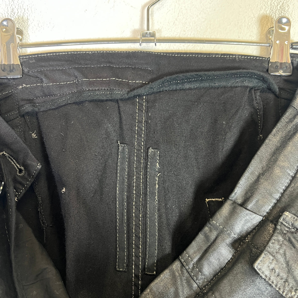 Rick Owens DRKSHDW SS15 Scrub Waxed Aircut Jeans