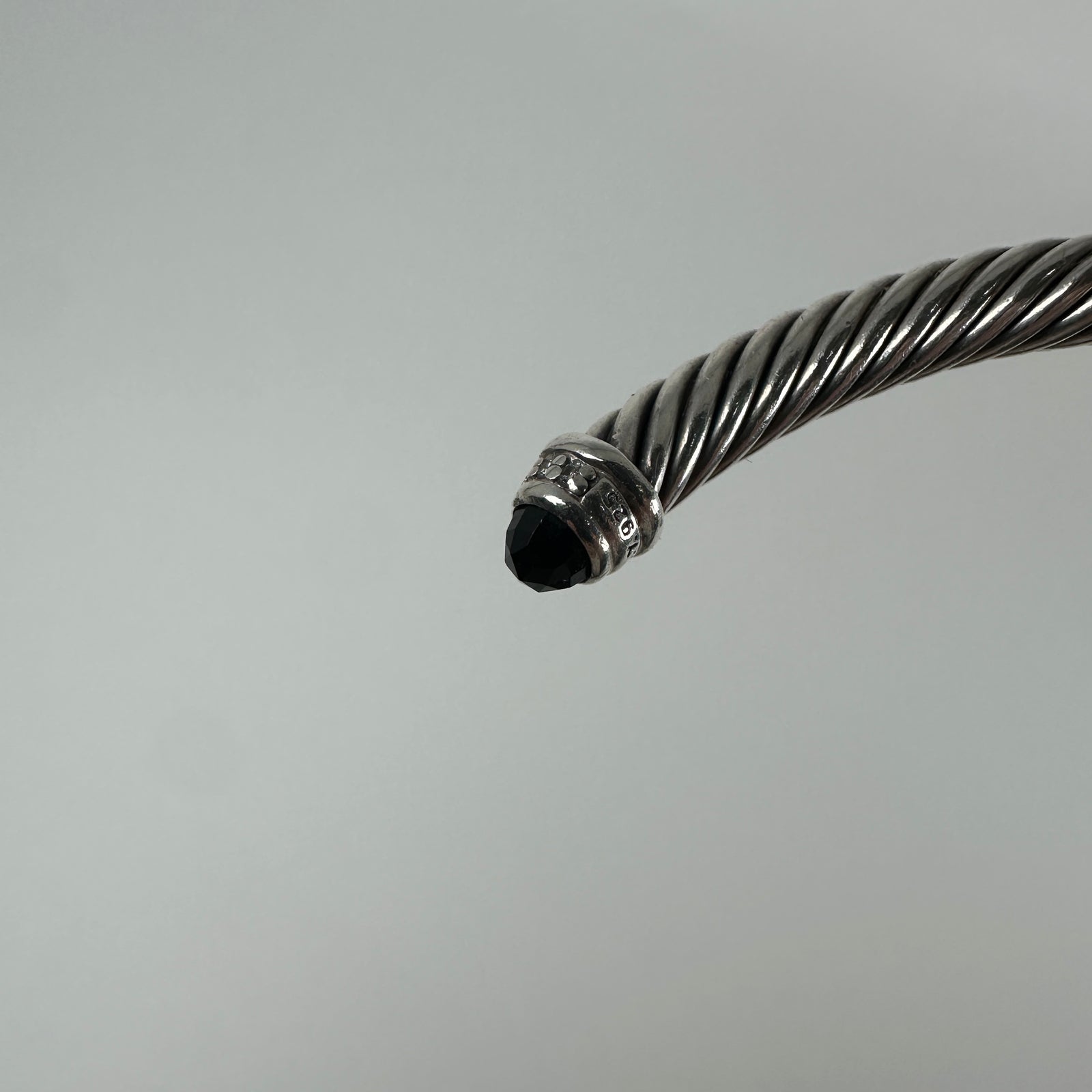 David Yurman Onyx & Diamond Cable Cuff Bracelet