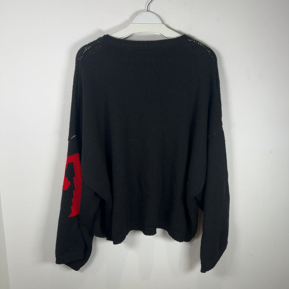 Raf Simons 'R' Heavy Knit Cropped Sweater