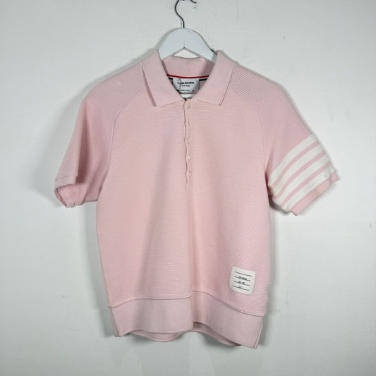 Thom Browne Pink Ribbed Polo Shirt Size 2