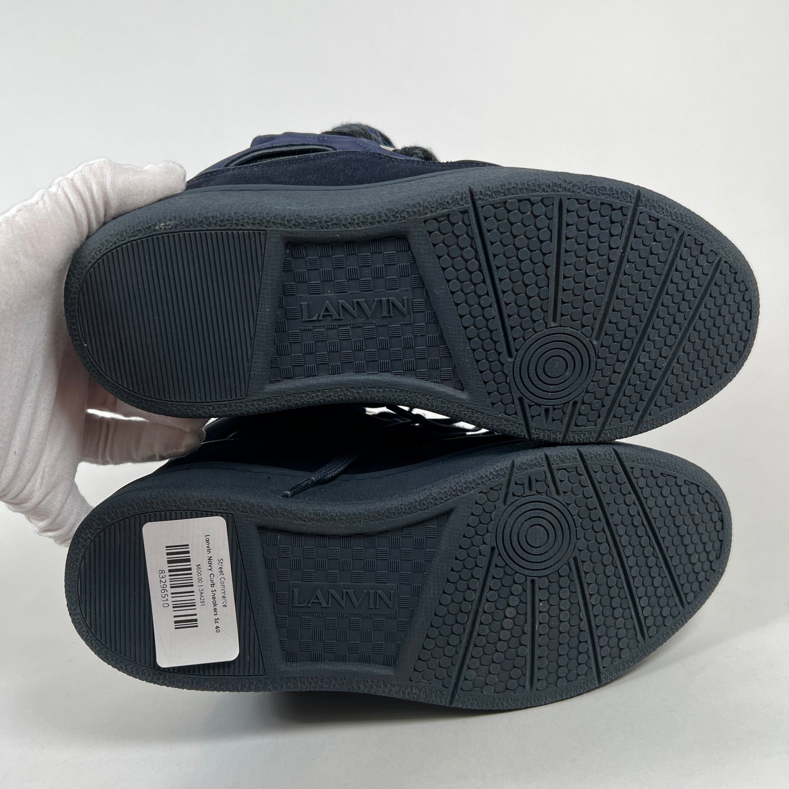Lanvin Navy Curb Sneakers Sz 40