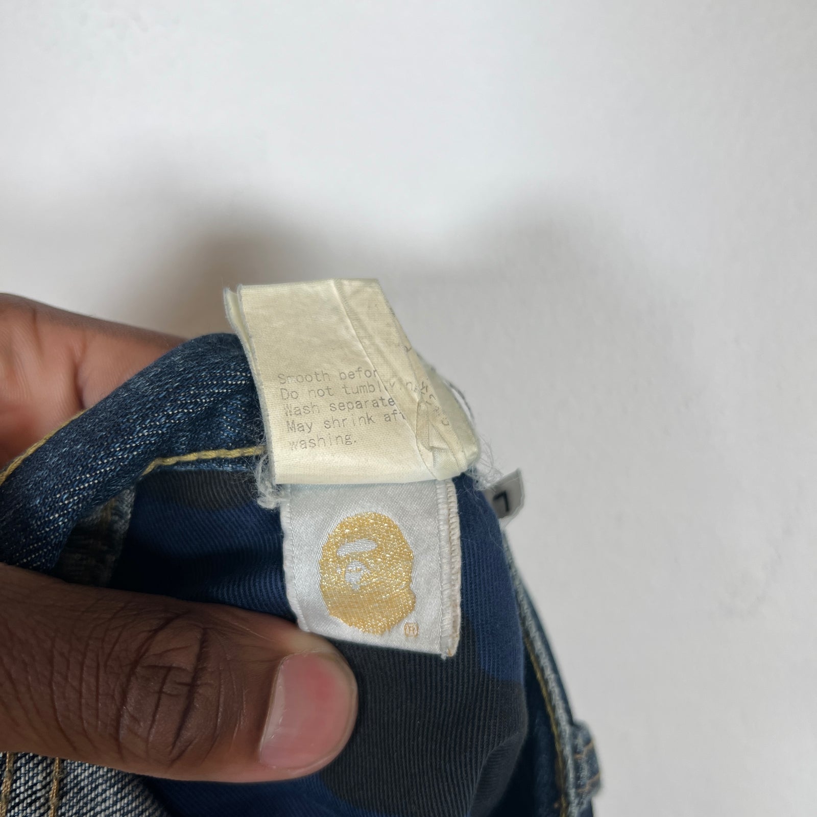 A Bathing Ape Back Logo Embroidered Jeans Size L