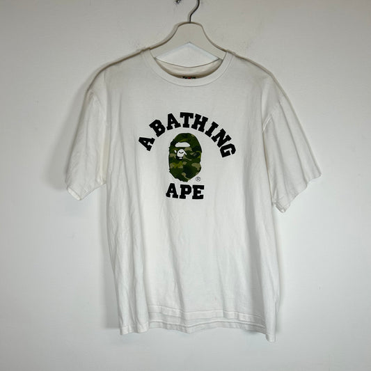 Bape White Camo Head T-shirt Size XL