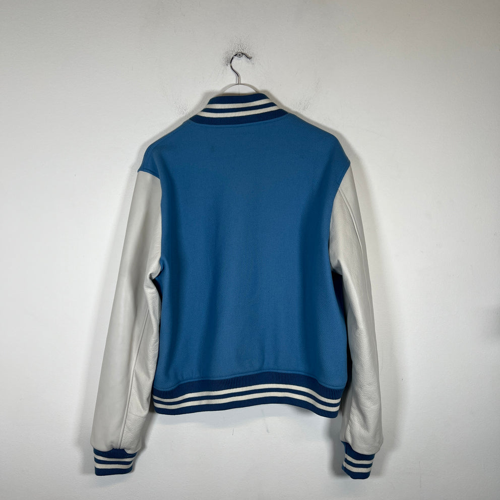 Amiri Blue/White Leather Varsity Jacket Size XL