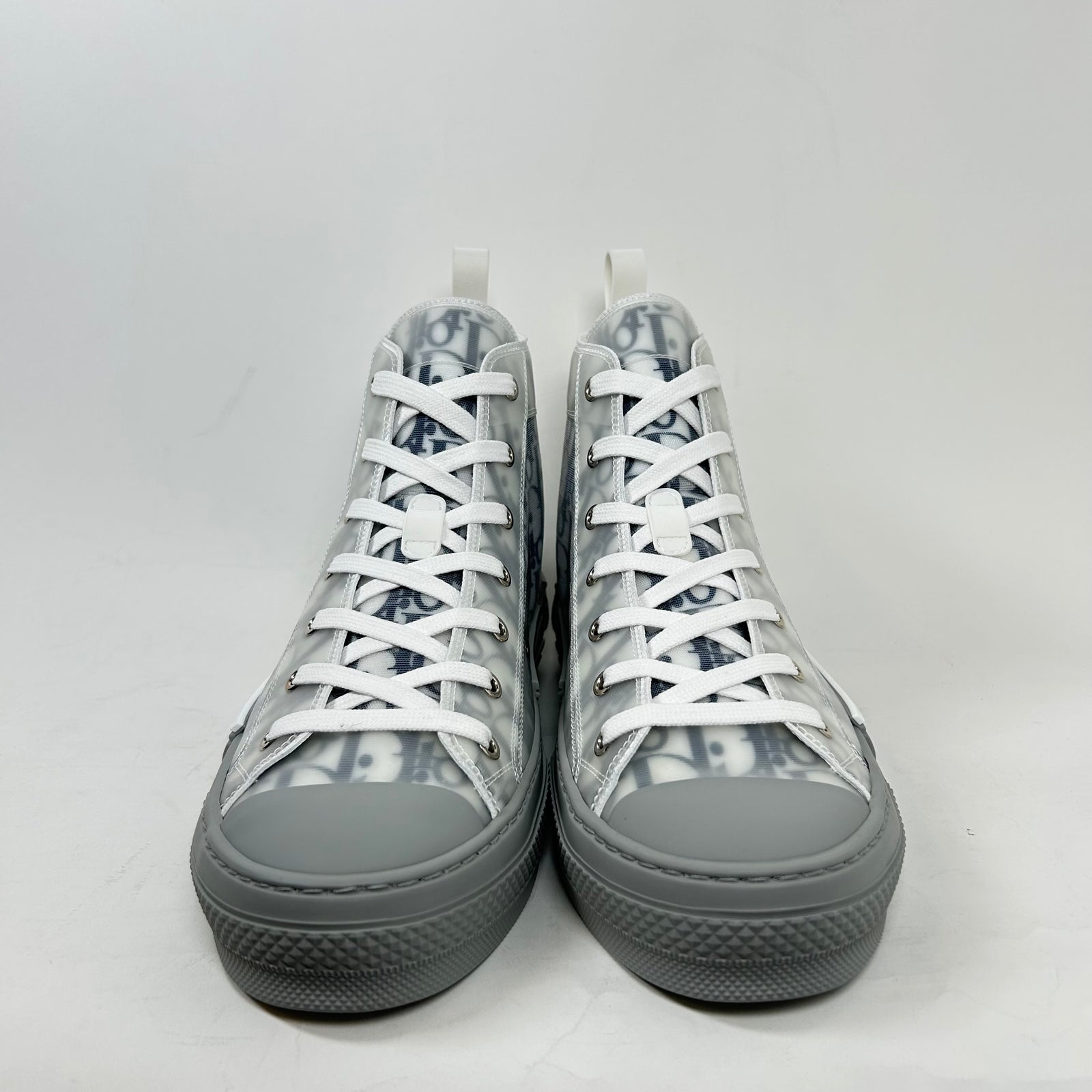 Dior B23 Blue/Grey Oblique Transparent High Top Sneaker Size 43
