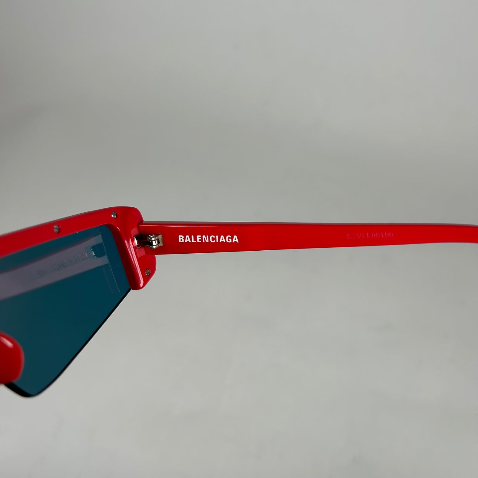 Balenciaga Red Ski Rectangle Glasses