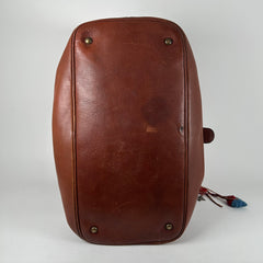 Marni Brown Buckle Charm Leather Tote Bag