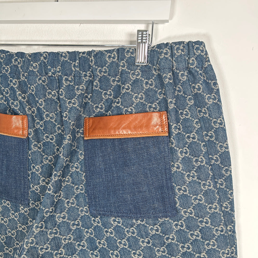Gucci Denim Monogram Short Size L