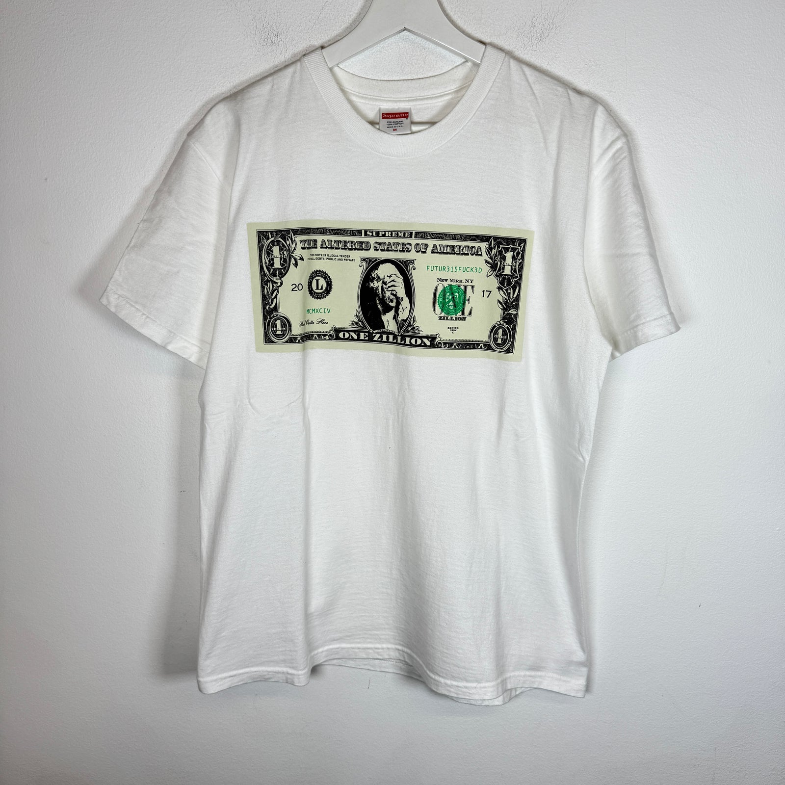 Supreme White FW17 Zillion Dollar T-Shirt Size M