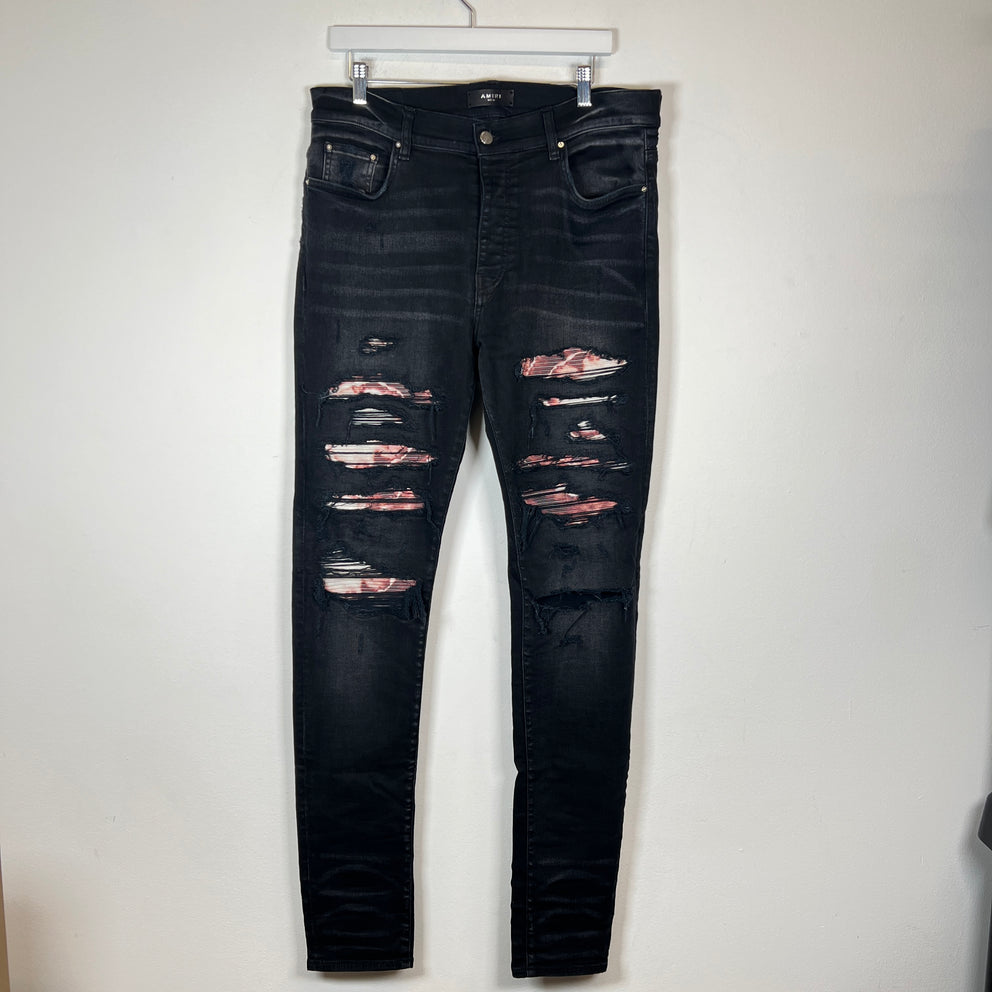 Amiri Tye Dye Bandana Thrasher Black Jeans Size 36