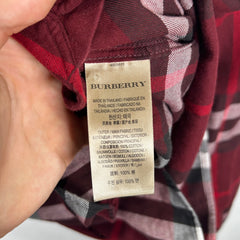 Burberry Red Plaid Button Up Shirt Size M