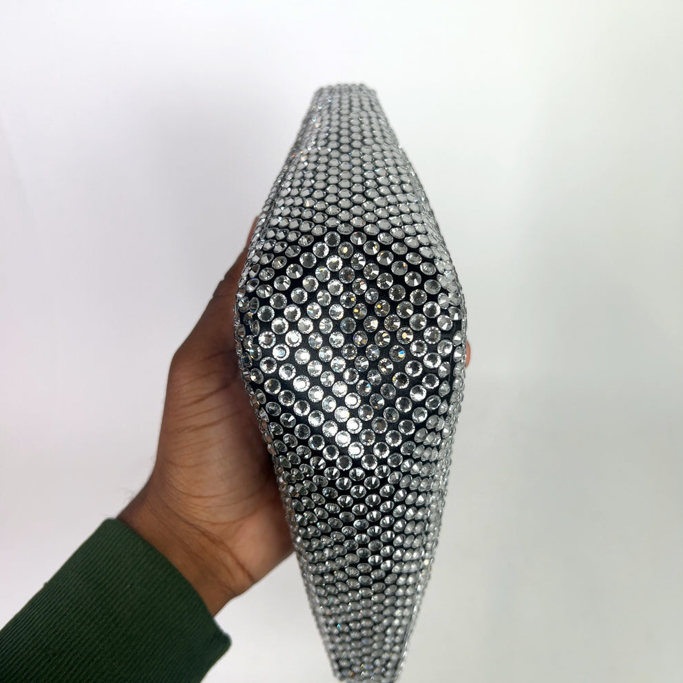 Prada Crystal Embellished Triangle Logo Bag