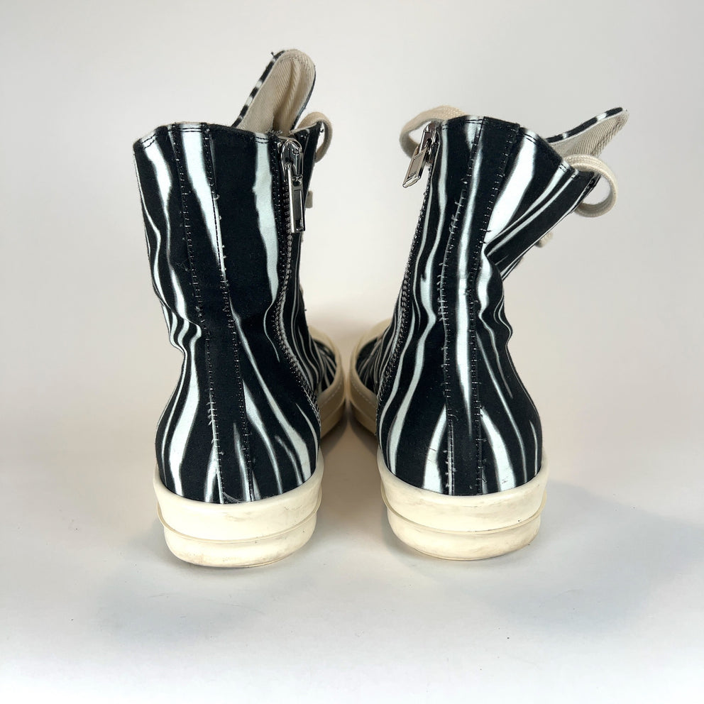 Rick Owens DRKSHDW Zebra Ramone Hightop Sneakers