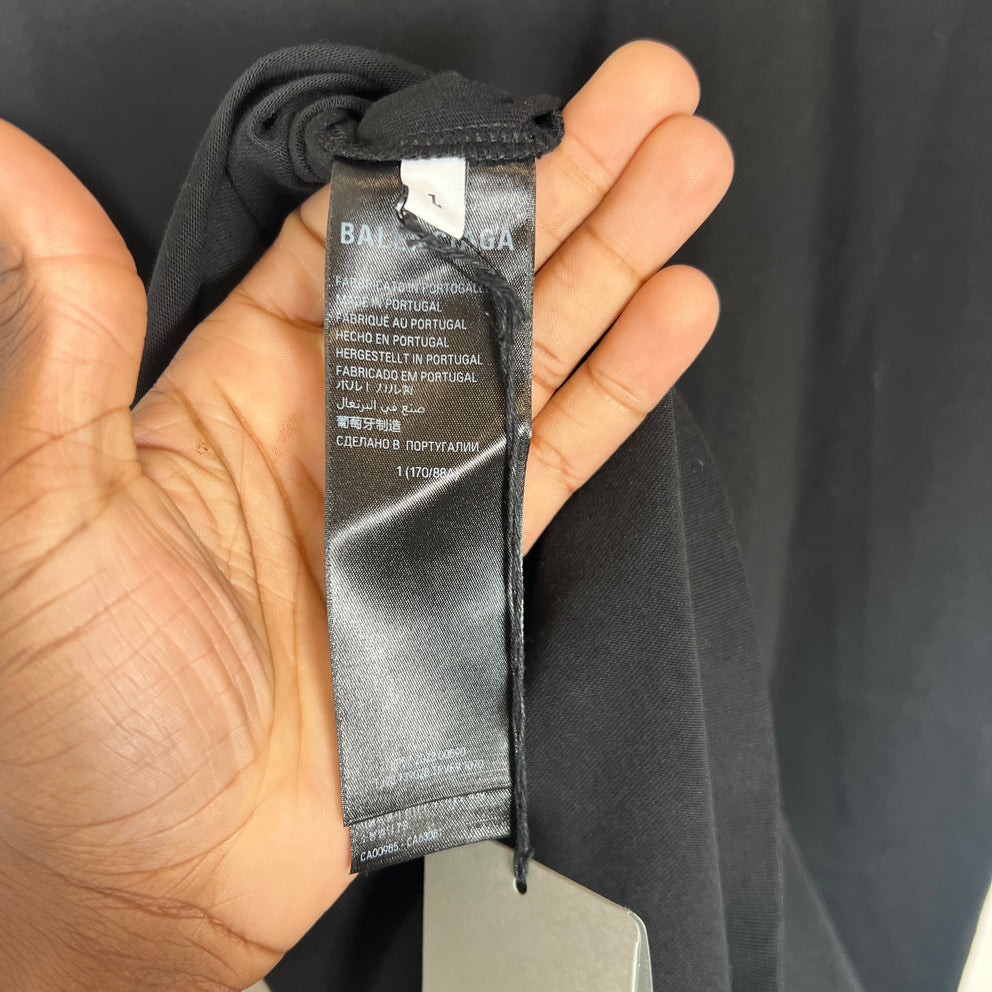 Balenciaga Black ‘Back Flip’ Logo T-Shirt Size 1