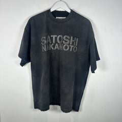 Satoshi Nakamoto Logo Black T-Shirt Size L