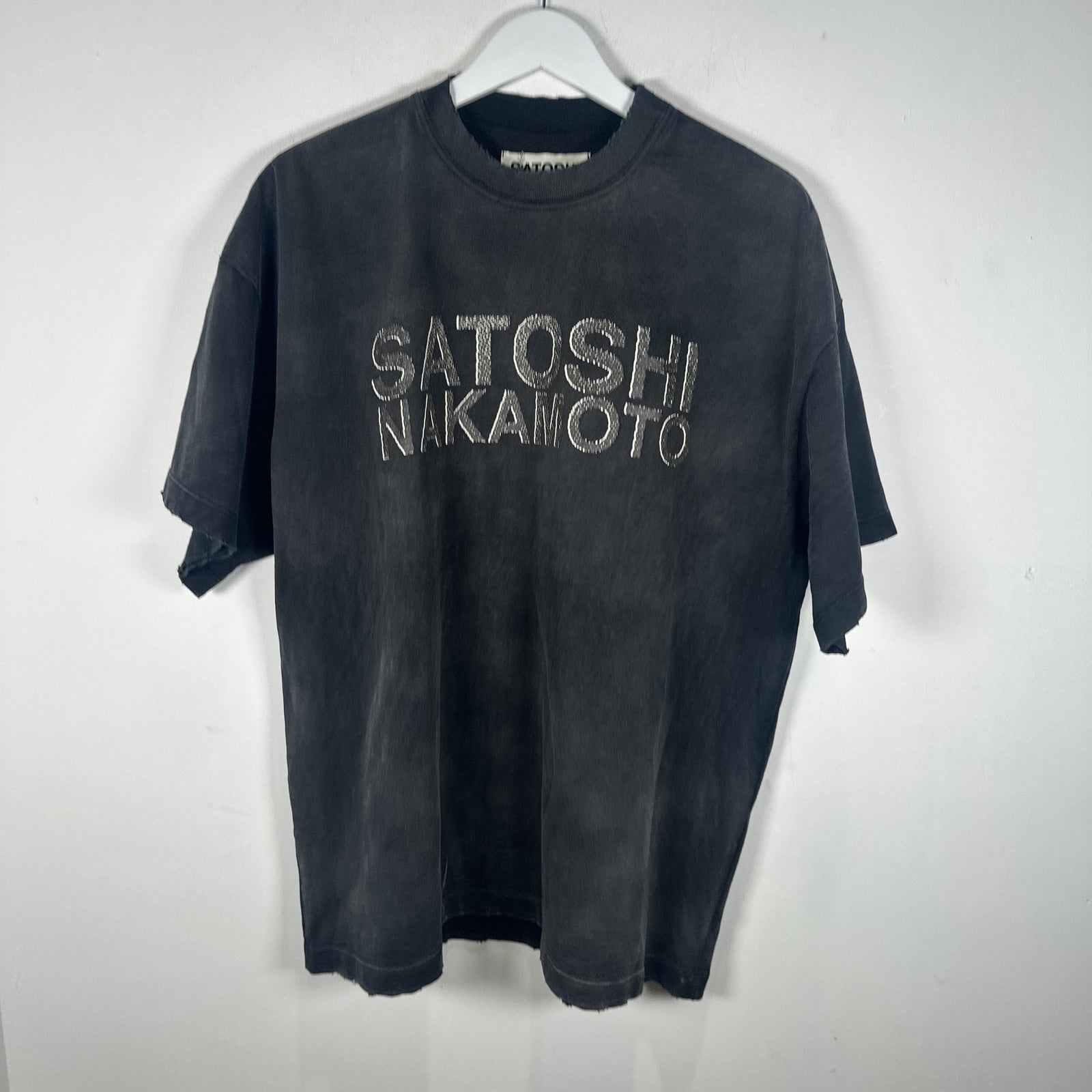 Satoshi Nakamoto Logo Black T-Shirt Size L