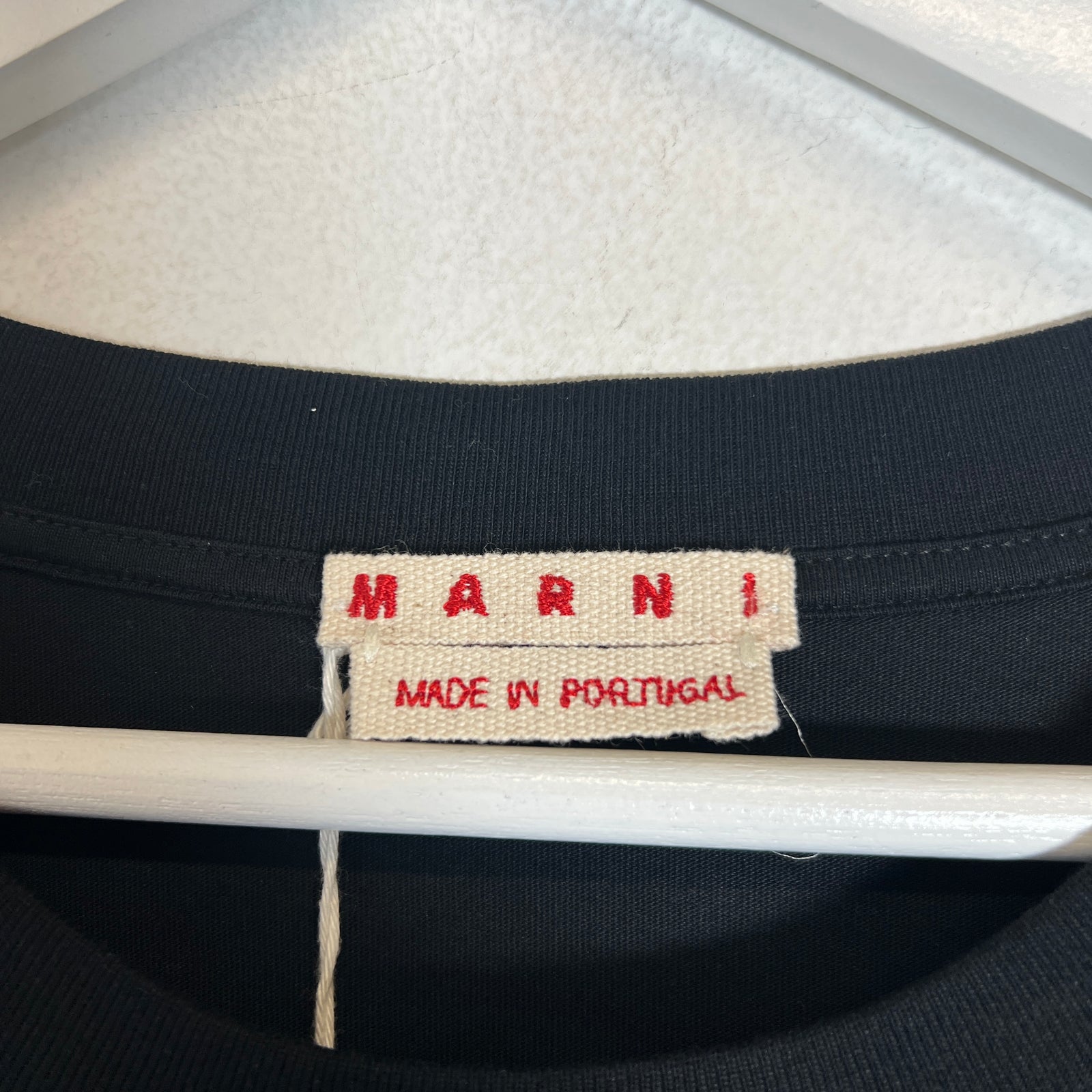 Marni Black/White Scanned Logo T-Shirt Size L