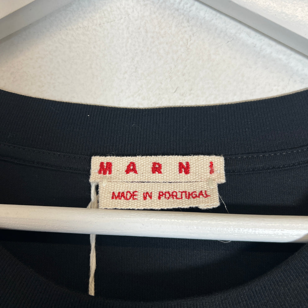 Marni Black/White Scanned Logo T-Shirt Size L