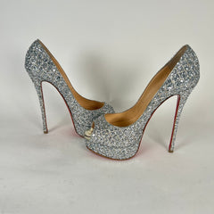 Christian Louboutin Lady Peep 150 Crystal Platform Heels Size 37