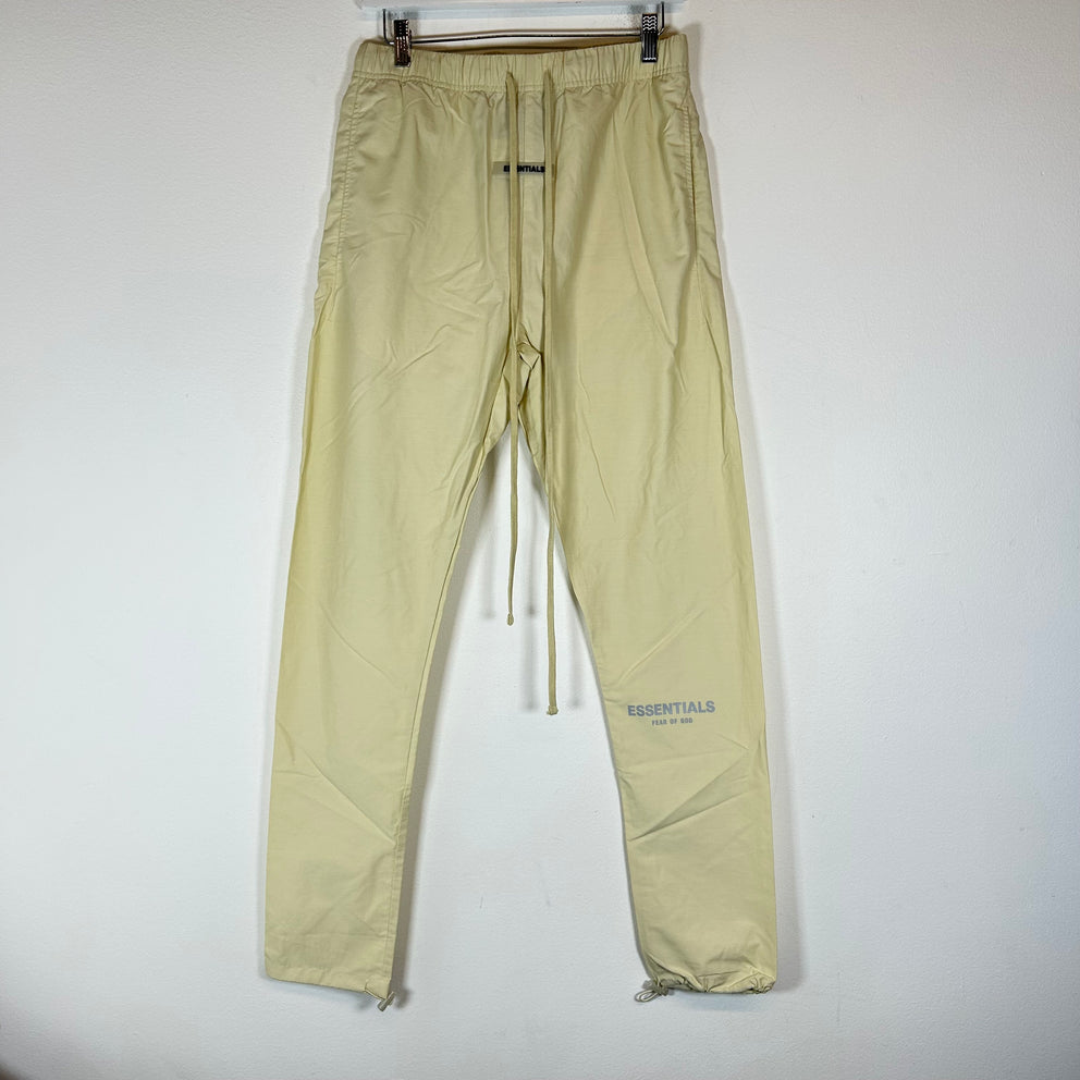 Essentials Cream Logo Nylon Pants Size S