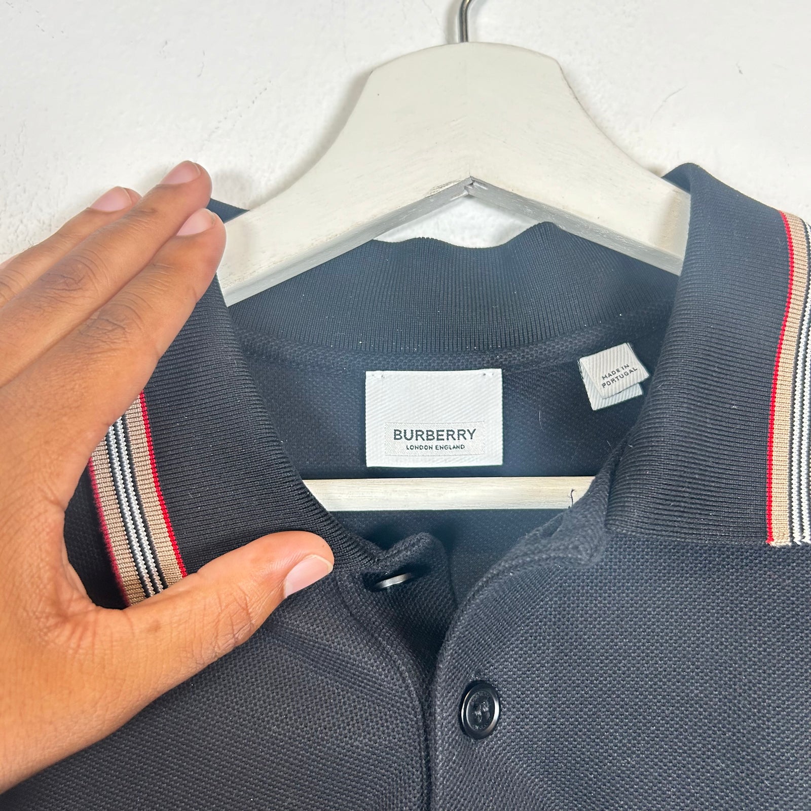 Burberry 'TB' Logo Black Shirt Size M